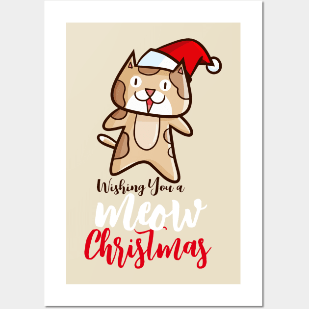 Wishing you meow christmas Wall Art by Jocularity Art